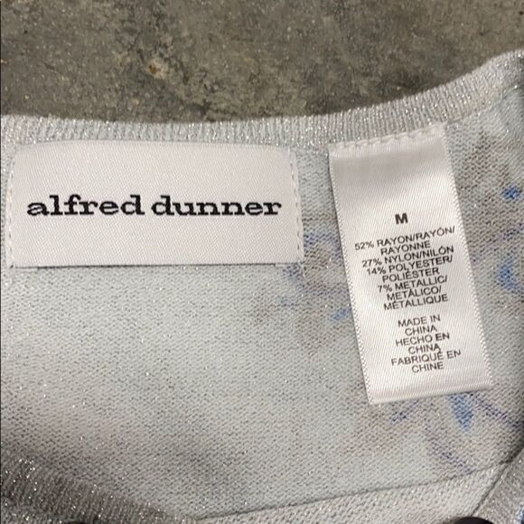Alfred Dunner Blue/Gray quarter Sleeve Sweater Micro-Suede Pant Set - Picture 8 of 13
